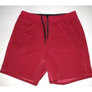 PUBLIC REC Burgundy Draw String Stretch 7"‎ Unlined Athletic Shorts Men's 32